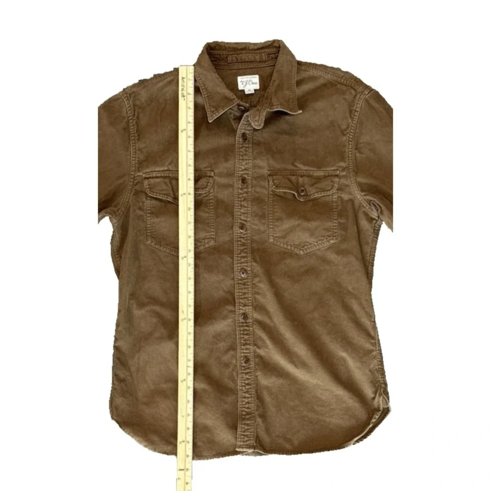 J.Crew Classic Corduroy Shirt Men's Medium Tan Button-Up Long Sleeve 100% Cotton